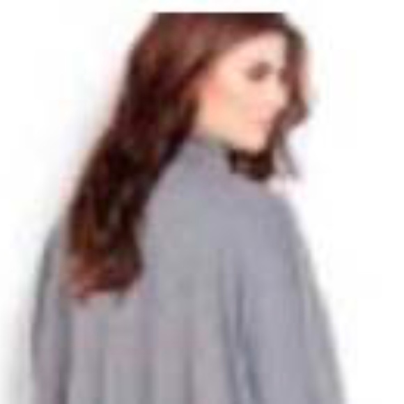 SWEATER, TURTLENECK, ASYMMETRICAL, MEDIUM GREY MIX, SZ 3X, LONG SLEEVES, VISCOSE - Picture 5 of 6